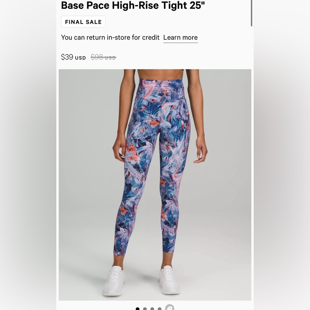 Lululemon Base Pace high rise tight size 2